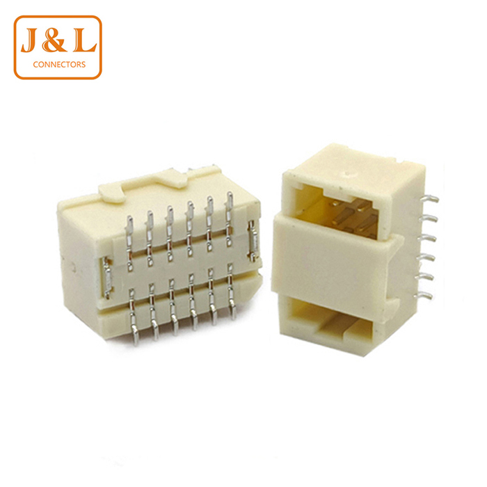 国产SHD1.0MM双排2*6P卧贴加盖针座连接器