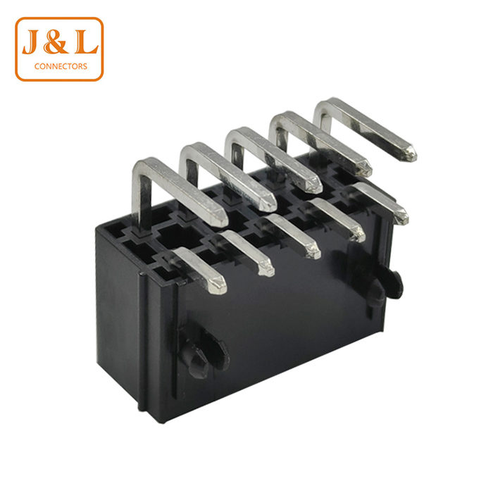 小5557连接器/3.0间距2X5P双排弯针黑色MX3.0连接器环保耐温