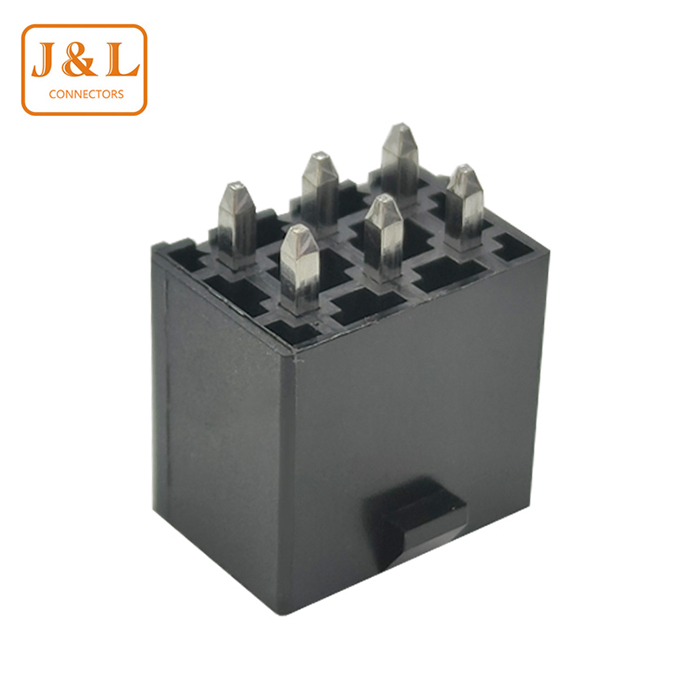 MX4.2mm 2X3P母座直针4.2间距连接器 6P黑色直针插座