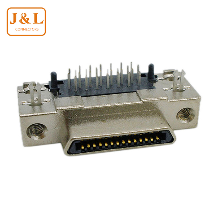 厂家批发VHDCI 28P母头带板端SCSI 28P连接器小28测试母座