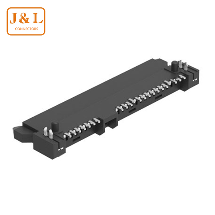SATA7+15P硬盘接口H4.20SMD板下型连接器高温塑胶sata座端子