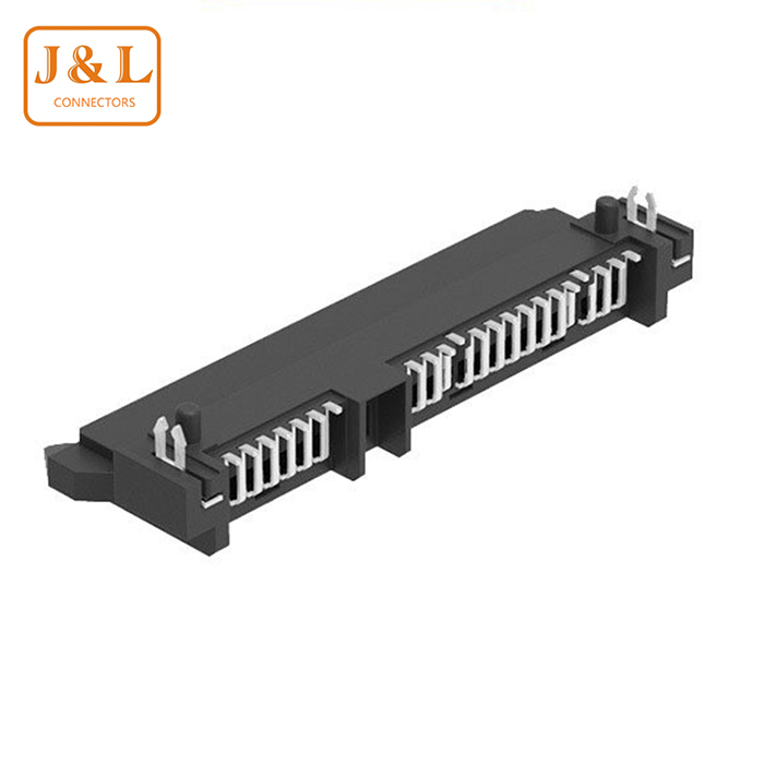 SATA7+15P电源线转接头H5.6SMT板下型SATA高速接口连接器